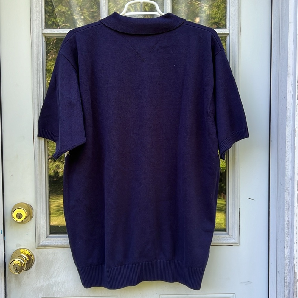 NWT Tommy Hilfiger Button Collar Sweater Shirt~short sleeve ~ men’s size Large - Picture 4 of 4